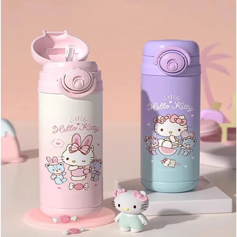 

Новинка, студенческий термос Sanrio HelloKitty, бутылка для воды, мультяшный аниме Kuromi Cinnamoroll 316, вакуумные фляжки из нержавеющей стали, Термокружка