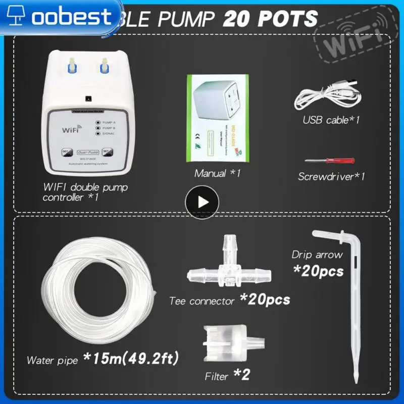 

Usb Power Wifi Intelligent Watering Device Irrigation Watering System Kit For Garden Plant Flower Wifi Mobile App Control Timers