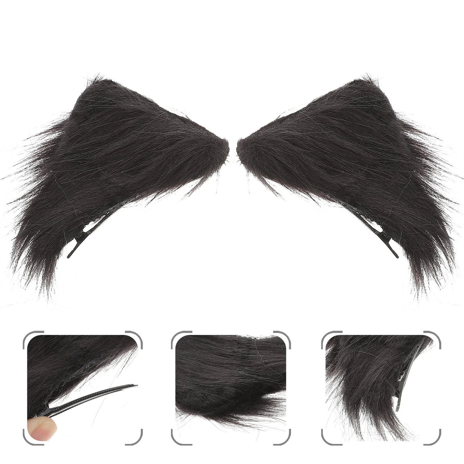 

Cat Ears Hairpin New Year Accessories Cosplay Clips Barrette Lolita Cute Barrettes Flannel