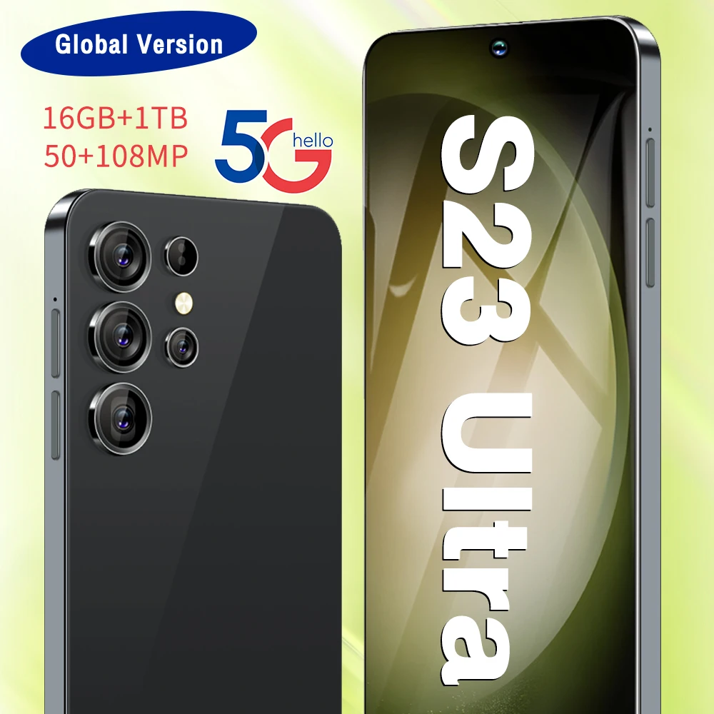 

S23 ультра новые телефоны 6,8 HD экран смартфон оригинальный телефон 5G 4G Две Sim-карты Celulares Android 13 разблокированный 72 МП 6800 мАч сотовый телефон