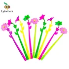 1 шт. Lytwtw's Silicone, цветная, креативная, милая, Цветочная гелевая ручка канцелярские принадлежности, ручки для офиса и школы, милая, красивая