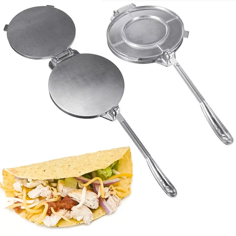 

8 Inch Foldable Tortilla Maker Press Heavy Aluminium Meat Press Gadgets Bakeware Tools Pie Tools Pita Press Kitchen Tools