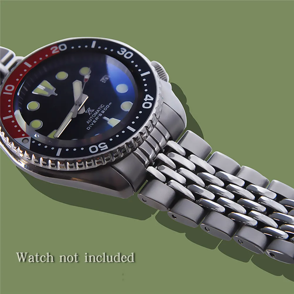 18cm x 22mm Solid Steel Watch Strap Modified Watchbands Replacement Belt for SKX007 SKX009 SKX173 Original Watch