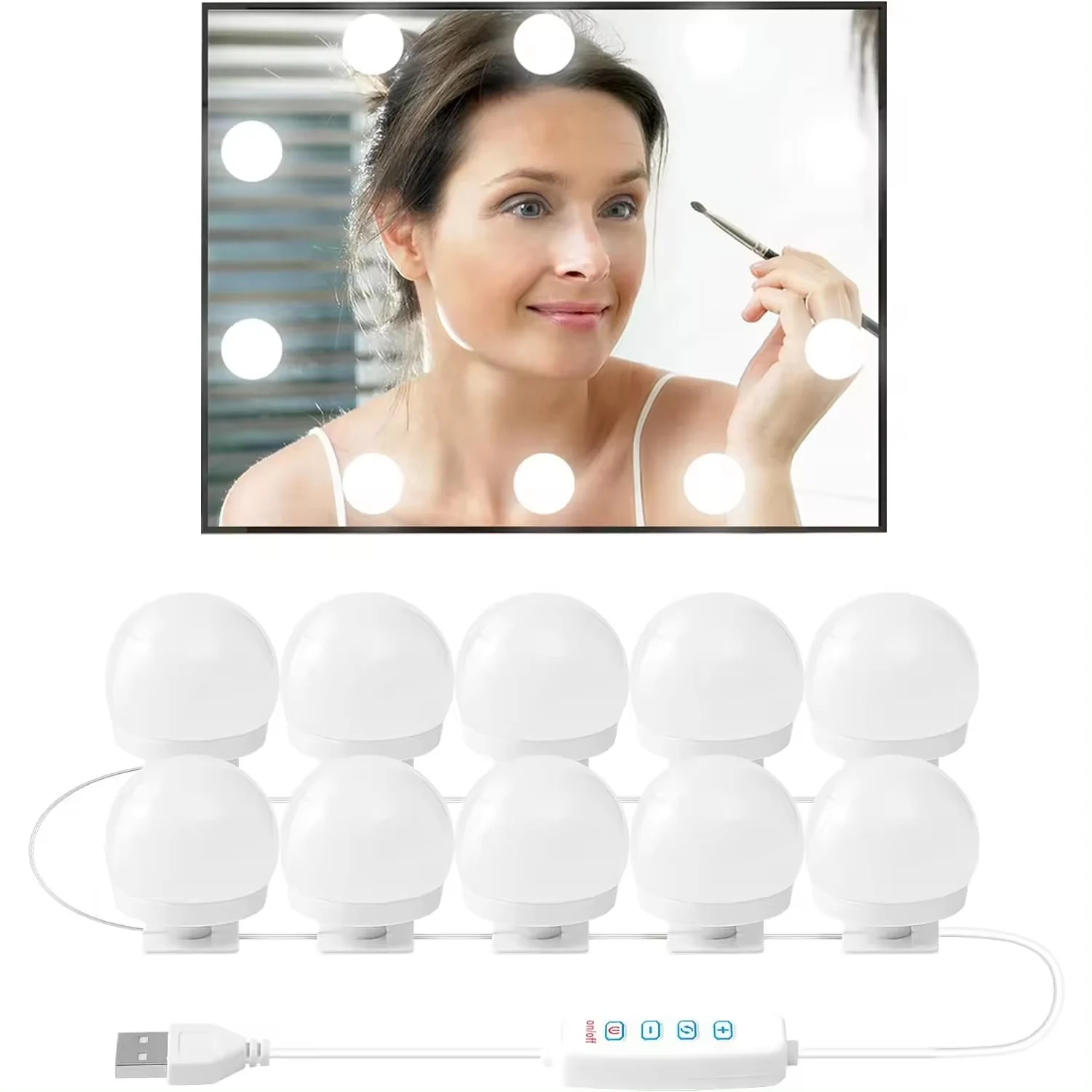 Фотозеркало в голливудском стиле фотолампа регулируемая яркость и цвет