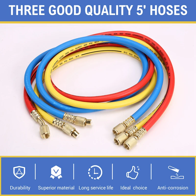 Манометр переменного тока R134a R12 R22 R502 3-ходовой Автомобильный датчик