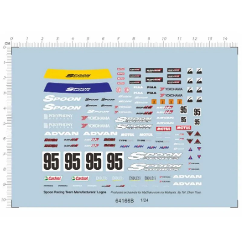 

Водяные наклейки 1/24 Spoon 95 для моделей автомобилей
