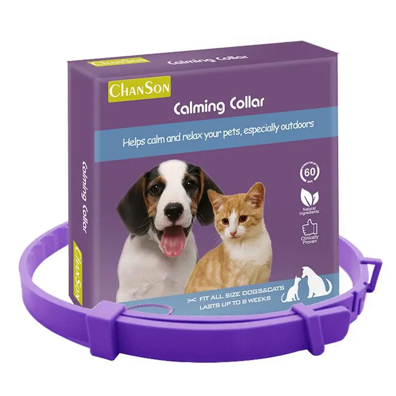 

Dog Calming Collar Adjustable Dogs Fleas Tick Repel Collar Pet Antiparasitic Anti Bite Collar Small Large Dog Cat Leash 24.4in