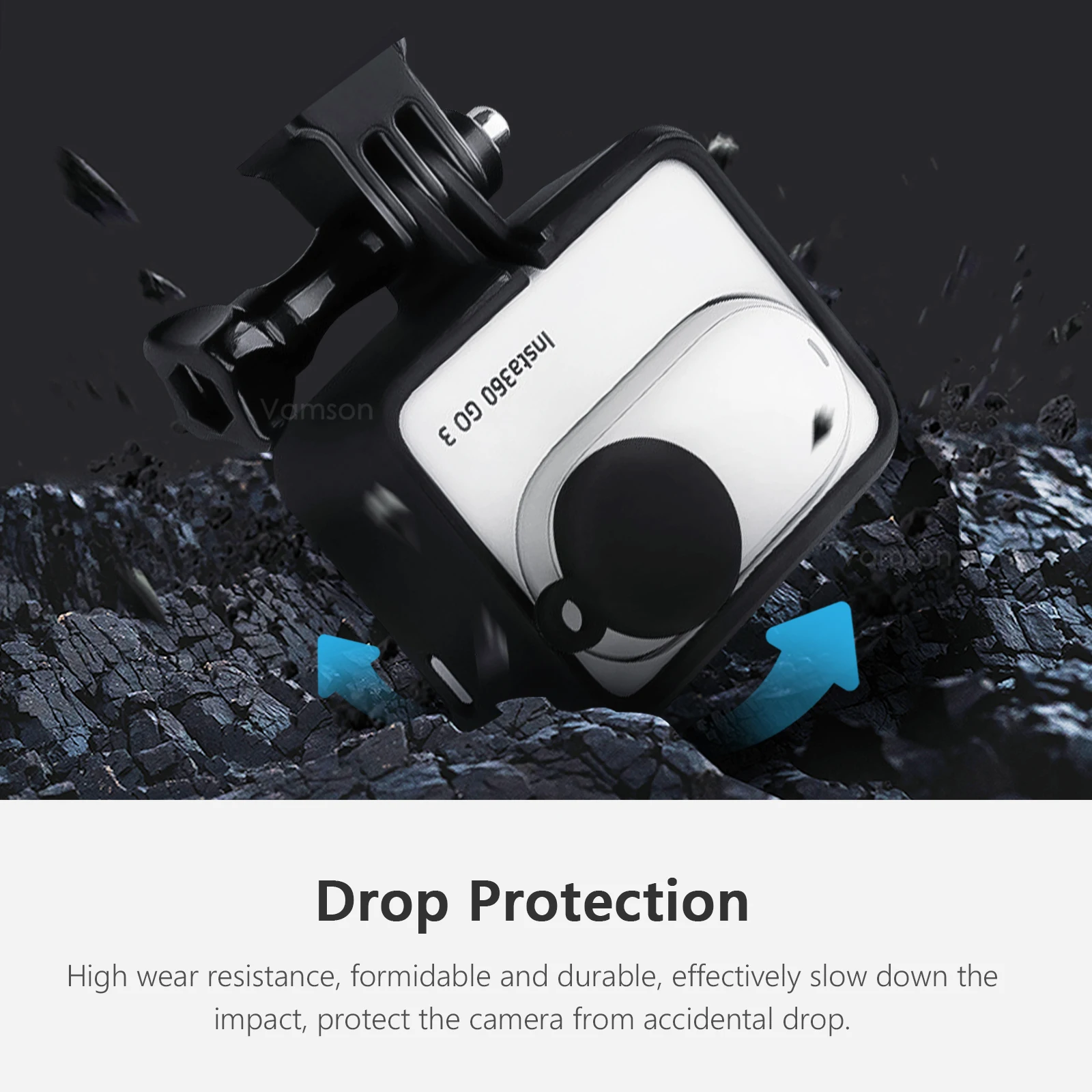 Фото Аксессуары Vamson для Insta360 GO3, защитная крышка, рамка, крышка объектива, закаленное стекло, крепление для экшн-камеры Insta360GO3 №3
