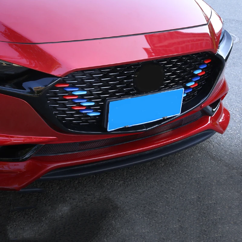 

Защитный чехол на переднюю решетку радиатора автомобиля из АБС-пластика, 3 цвета, аксессуары для отделки средней сетки для Mazda3 Axela BP Sedan 2019 2020