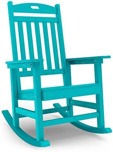 , Poly Lumber  Rocker Chair With High Back, Poly Rocking Chair Look Like Real Wood, Widely Used For Lawn, Porch, Ba
