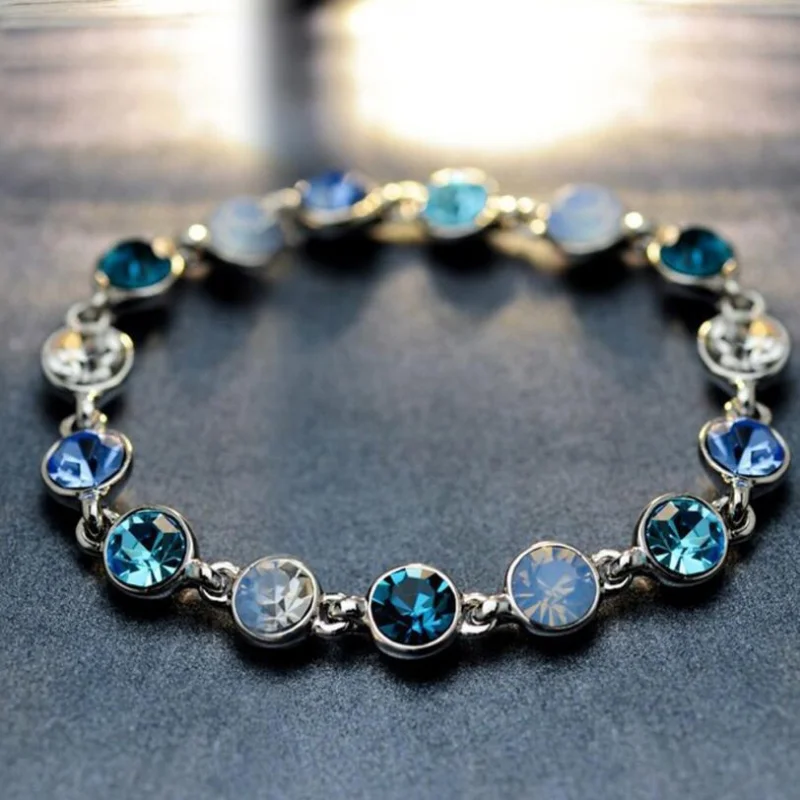 

Fashion Korean Version of Simple Design Round Crystal Bracelet for Women Rhinestone Bracelet Temperament Versatile Jewelry