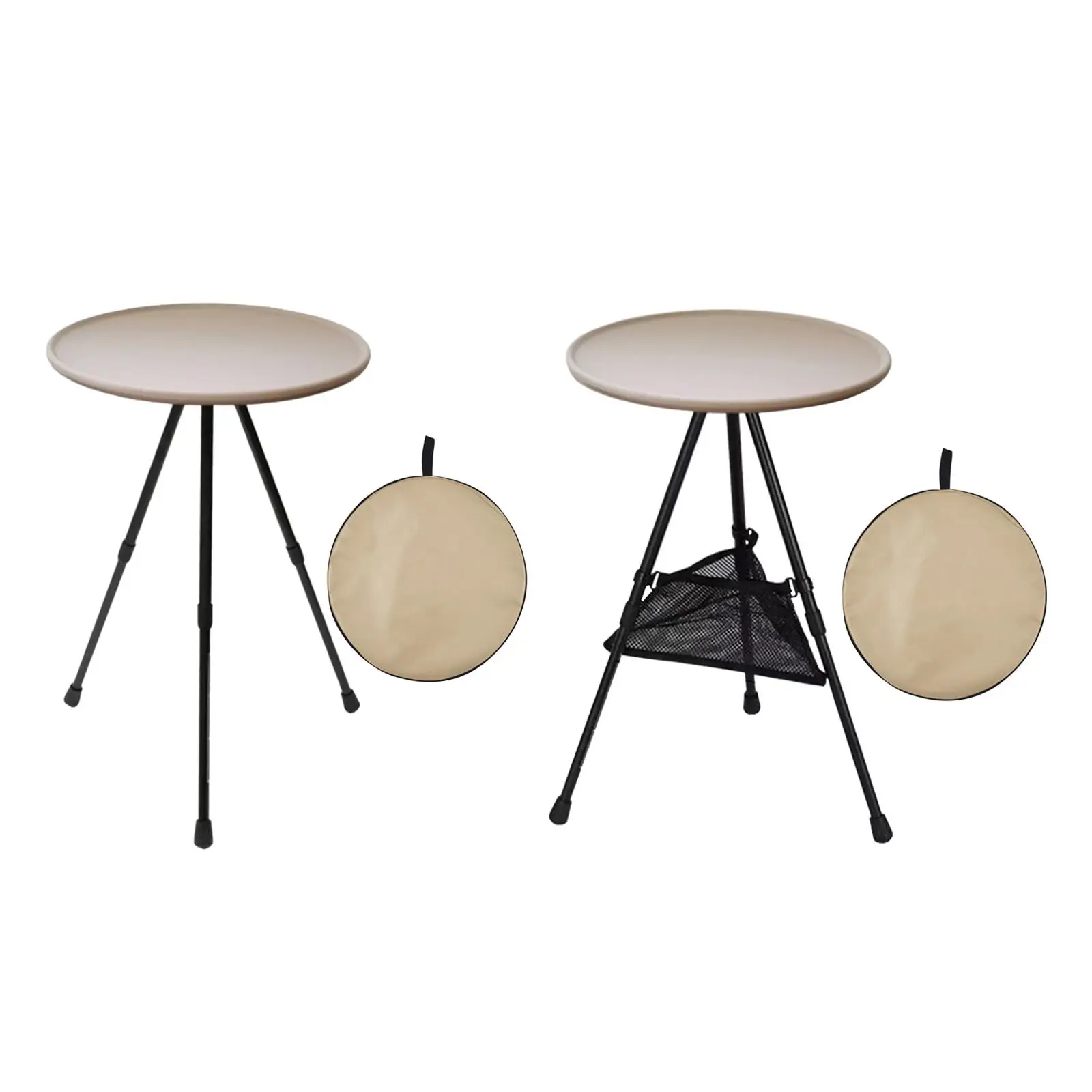 

Outdoor Folding Round Table Camping Table Portable Tea Coffee Table Mini Height Adjustable Foldable Picnic Table for Deck Hiking