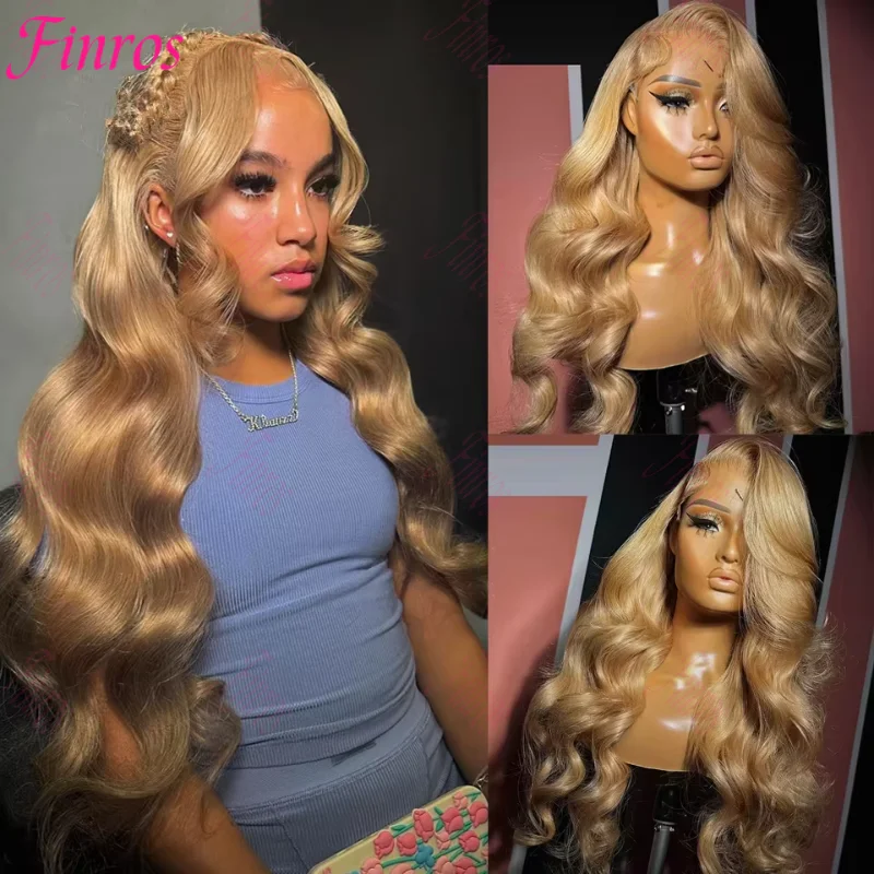 27# Honey Blond Body Wave 13x4 Lace Frontal Human Hair 
