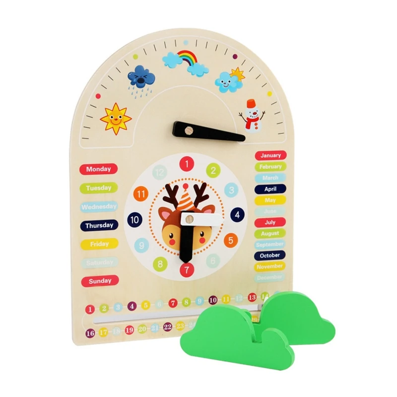 

Montessori Weather Board Wooden Learning Toys Kids Daily Use Climate Teaching Study Toys Gifts for Toddler Kids Age