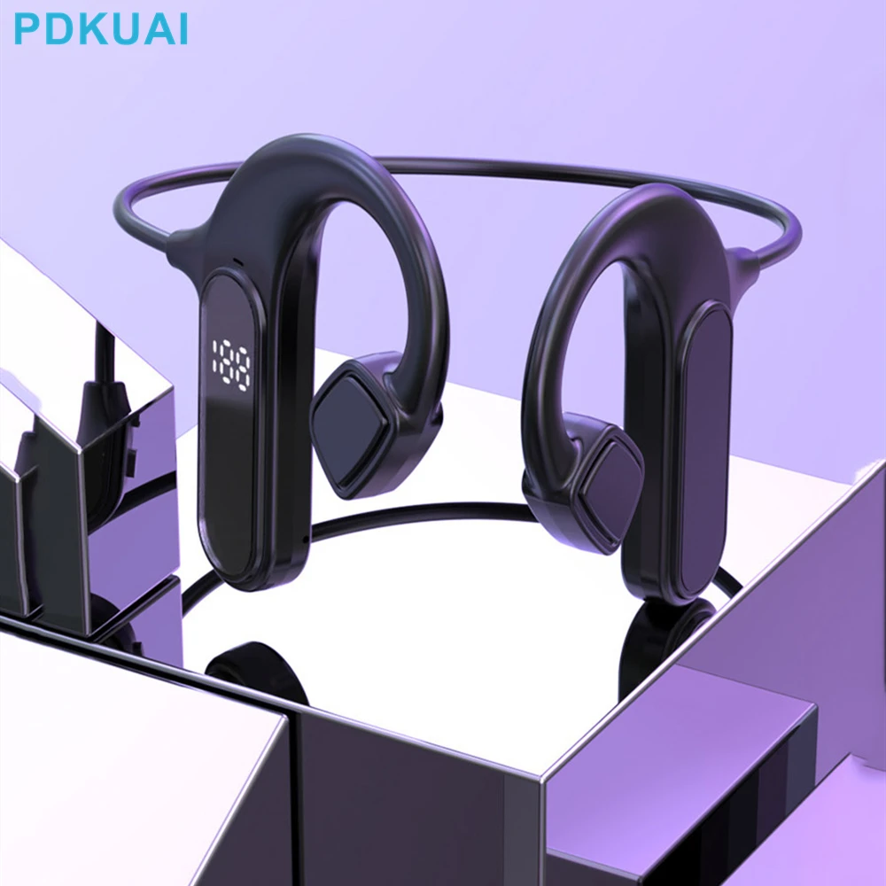 

Беспроводные наушники-вкладыши с костной проводимостью, Bluetooth, водостойкие спортивные наушники, гарнитура с ушным крючком и микрофоном