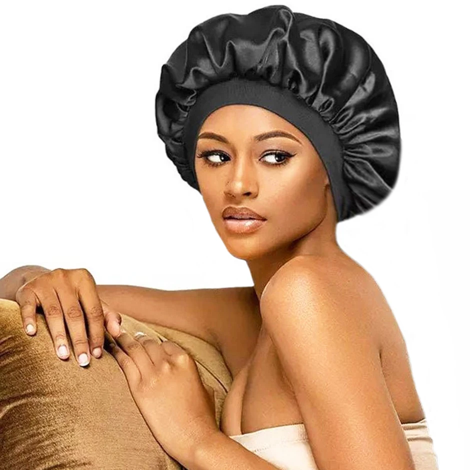 

IPRO 1 Piece Sleeping Cap For Human Hair Wigs Care Big Size Night Head Hat Nuit For Straight Hair Wig Bonnet Curly Hair Wigs