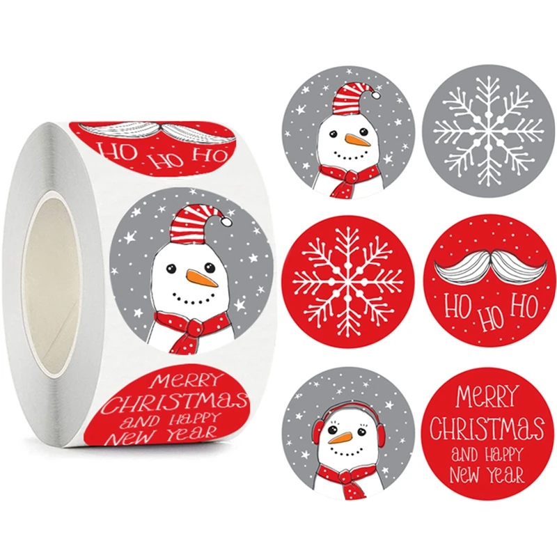 

500Pcs Merry Christmas Stickers Christmas Theme Seal Labels Stickers For DIY Gift Baking Package Envelope Stationery Decor