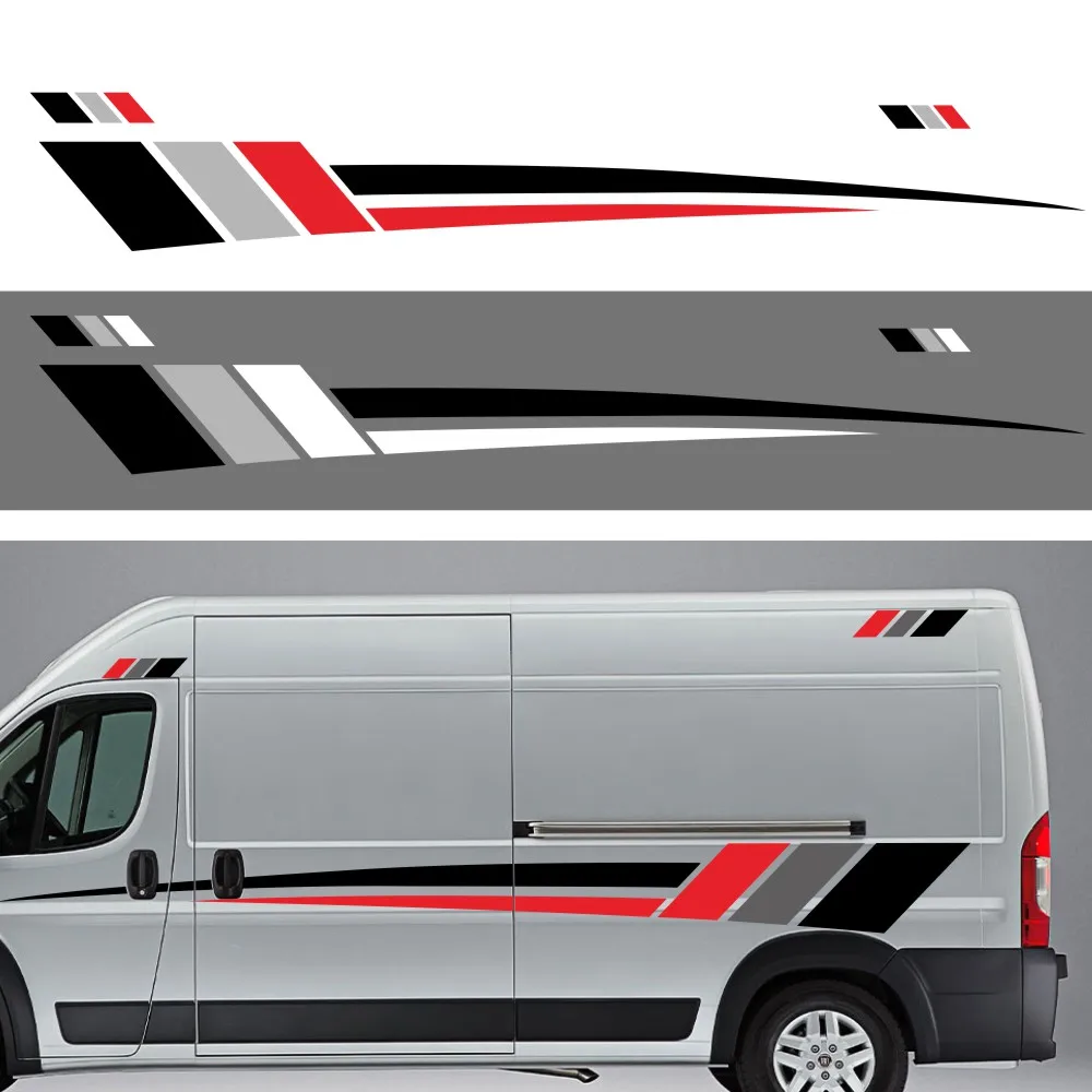 

Модные Полосатые наклейки для VW RV graphics T5 T6 ford transit Mercedes Vito Viano W447 W639 наклейки аксессуары