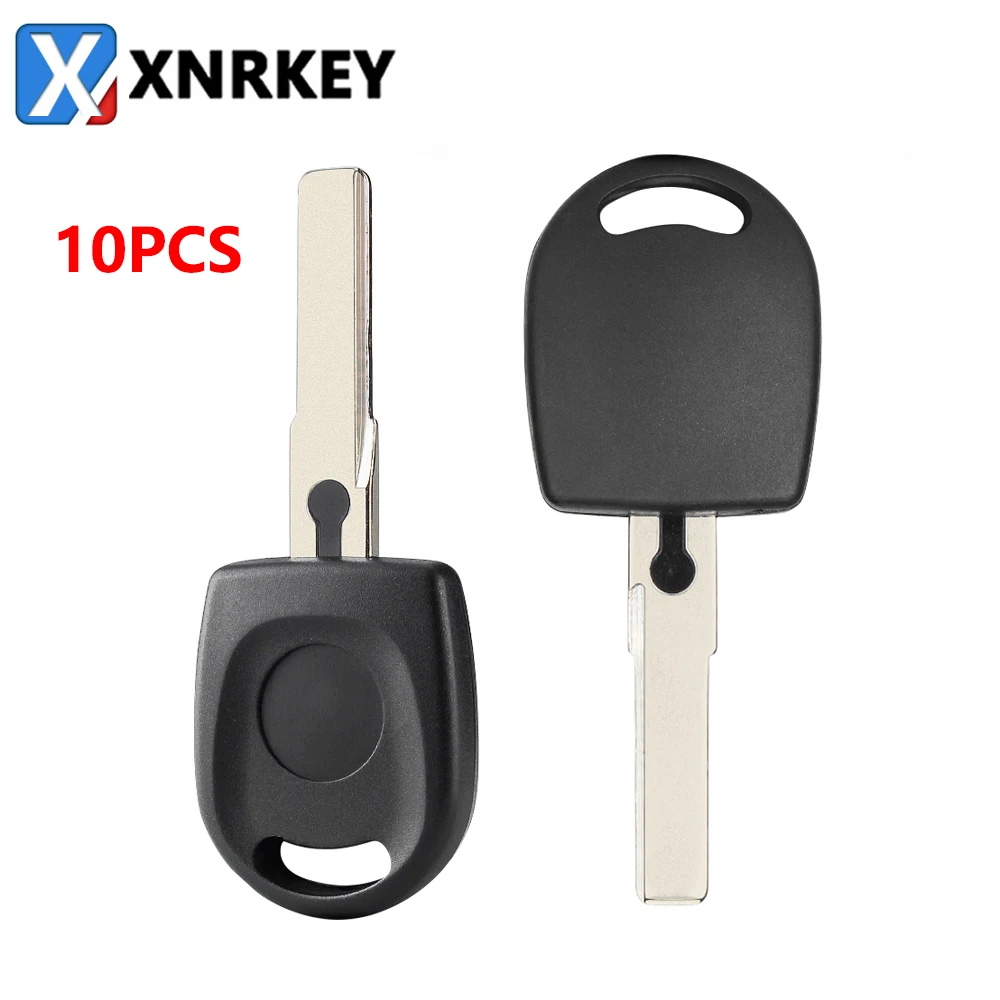 

XNRKEY 10 Pcs Transponder Key Shell New Car Key Blank Case for VW Volkswagen SKoda Seat Key Case with Uncut HU66 Blade