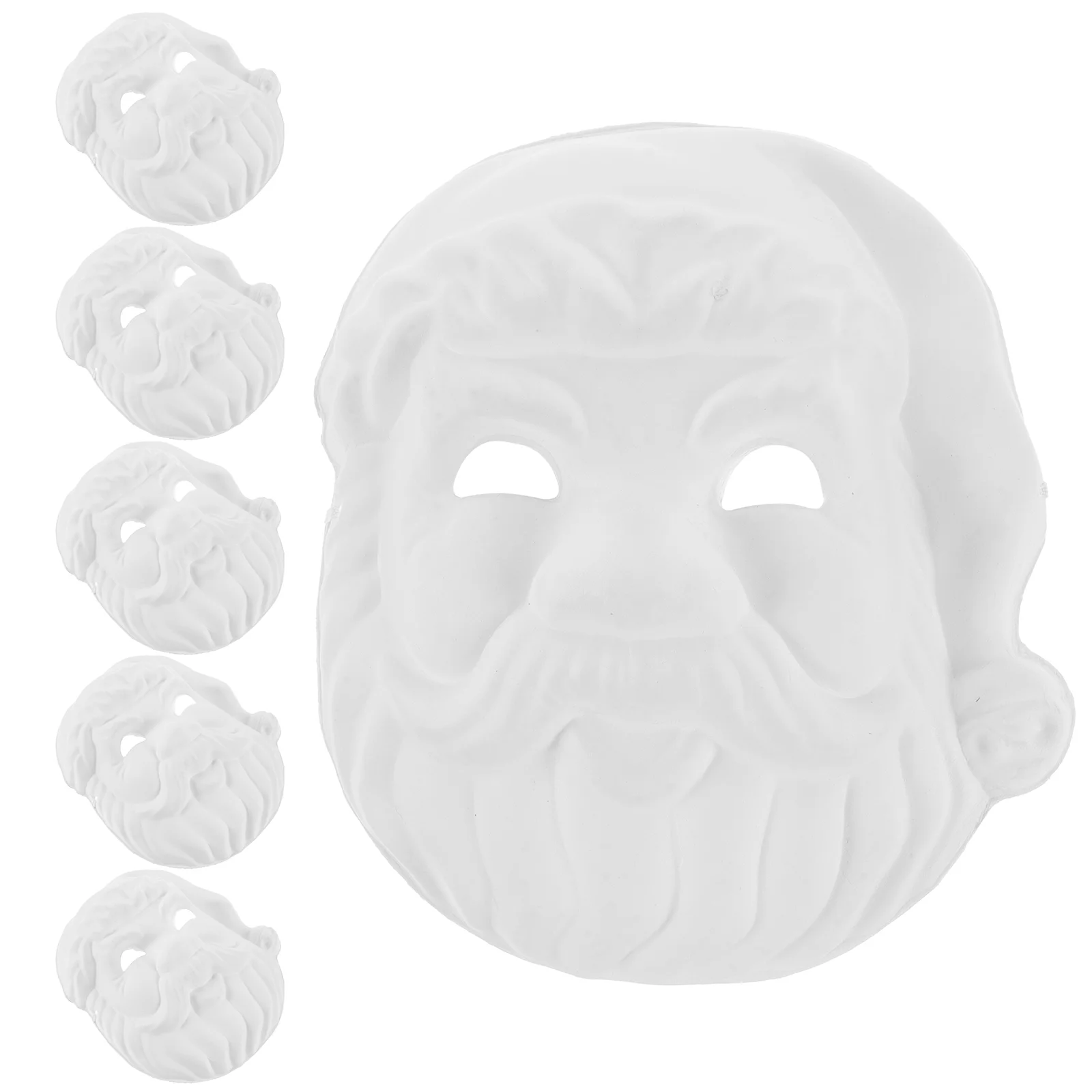 

6pcs Diy Santa Claus Paper Blank Mask White Paper Santa Claus Mask Party Supplies