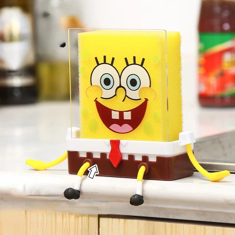 Kawaii Anime Series Cartoon Cute Sponge Wipe Drain Rack Creative Personality Holder Sink Dish Wash Funny Kitchen Accessories