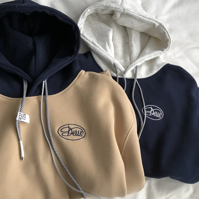 

Personalized Double Rope/Color Contrast College Embroidery Korean Style Women's Top hoodies women overzise