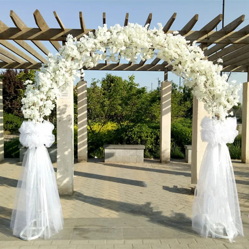 

Luxury Wedding Centerpiece Metal Flower Arch Door Cherry Flower Stand With Cherry Blossoms For Wedding Decor Flower Backdrop