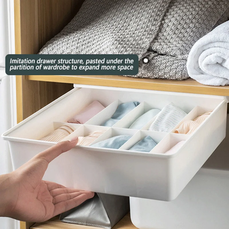 

Ящик для хранения нижнего белья, органайзер с выдвижными ящиками, большая емкость, для носков, бюстгальтеров, для дома, спальни, шкафа, ящико...