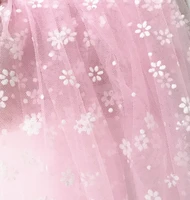 1 meter price high quality super fairy sweet color flocking small flower mesh childrens clothing dress home decoration fabric