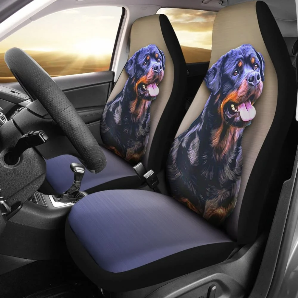 

Rottweiler Car Seat Covers Pack of 2 Universal Front Seat Protective Cover