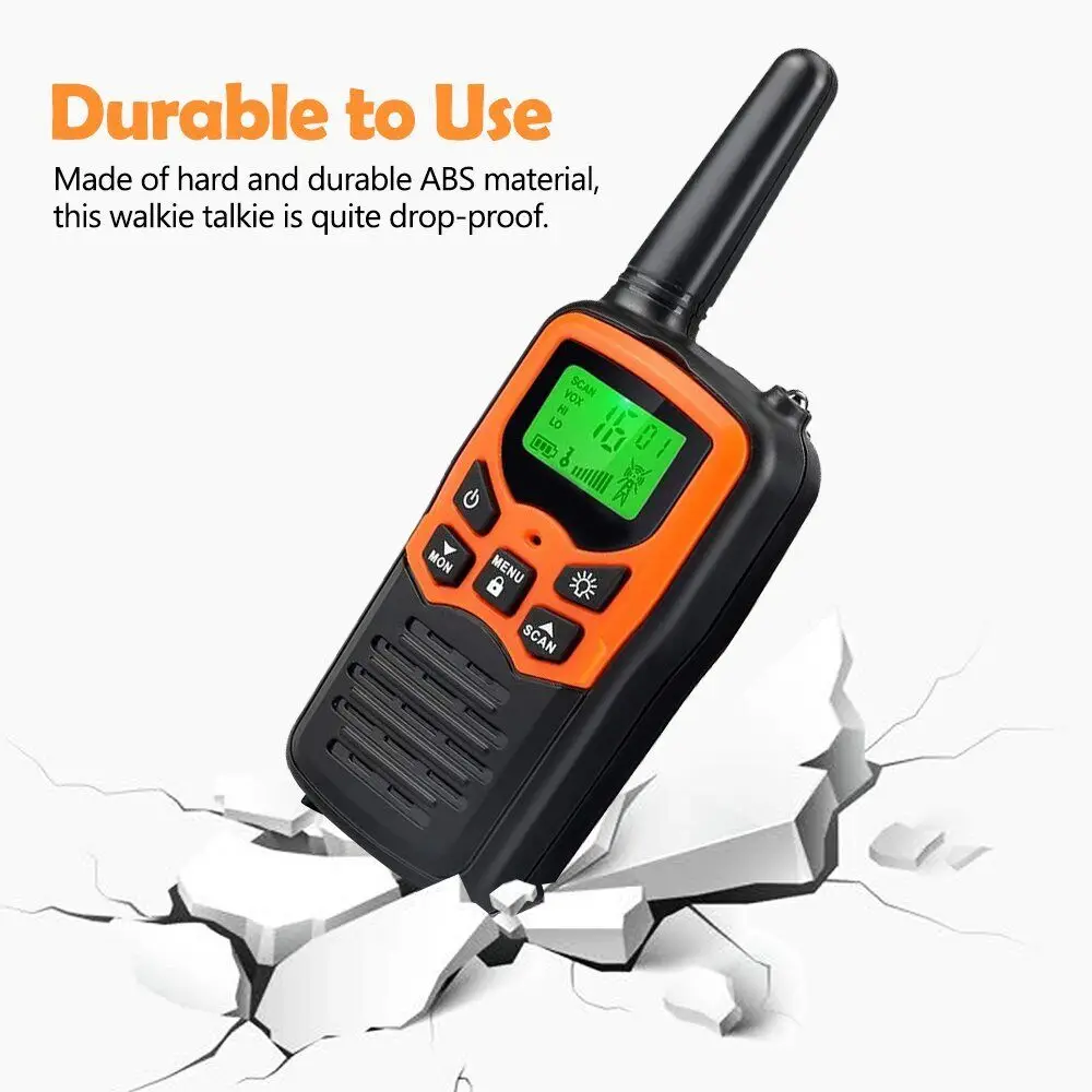 2Pcs Handheld Walkie Talkie Kids Two-way Radio Set UHF 400-470MHz Long Range  Made of Hard and Durable ABS Material Drop-Proof