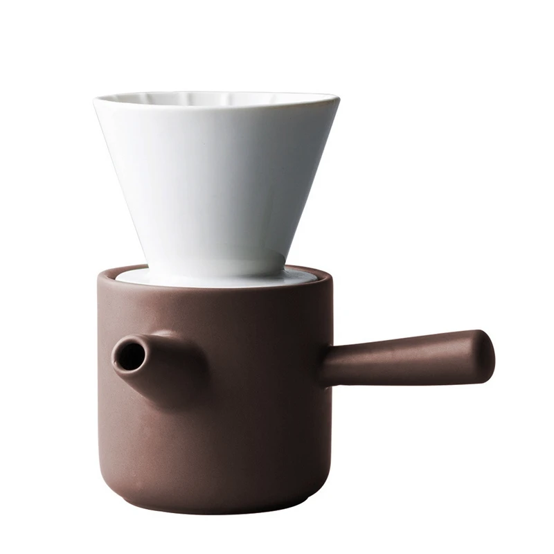 

Ceramic Japanese Style Household Hand-Made Coffee Pot Drip Filter Ceramic Coffee Filter Cup Set Household Portable