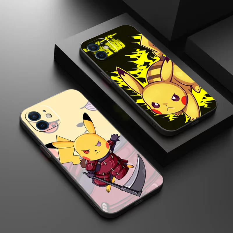 

Pokémon Pikachu Phone Case For Funda iPhone 13 12 11 Pro Max Mini X XR XS Max 6 6s 7 8 Plus Liquid Silicon Celular Etui Carcasa