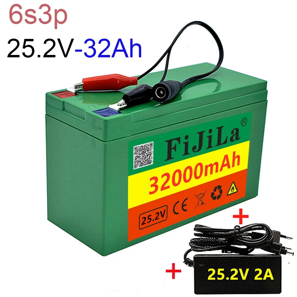

Зарядное устройство 6S3P для литиевых аккумуляторов 25,2 в, 32000 мАч, Интеллектуальная электрическая лодка BMS, громкоговоритель, электрический инструмент,