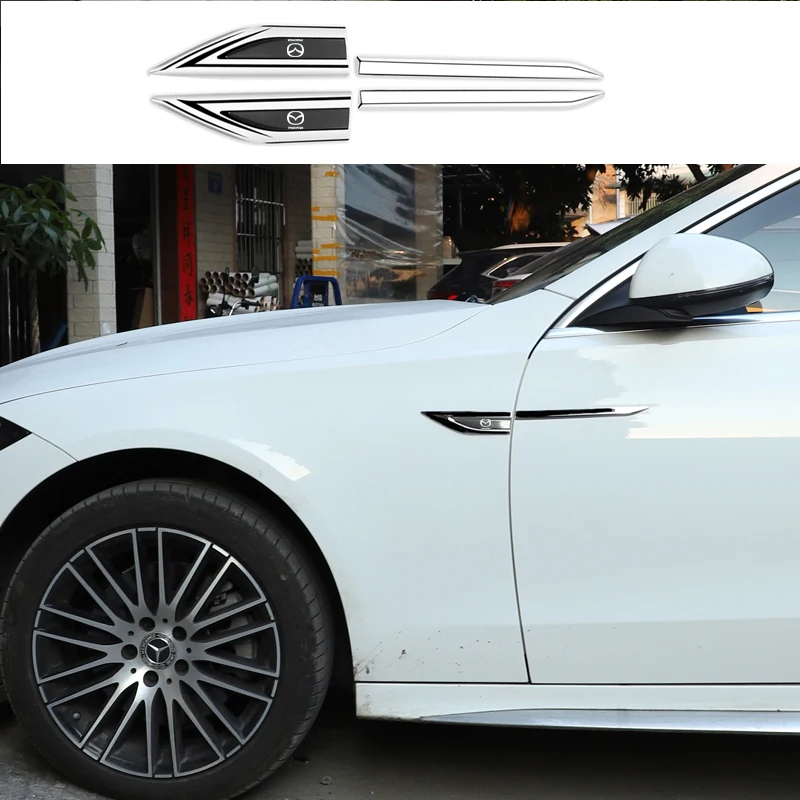 

2 шт./набор, наклейки из нержавеющей стали для Mazda 3 bk bl 323