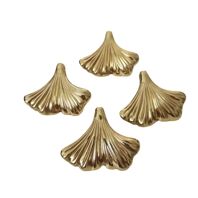 Современные медные ручки Biloba в форме листьев золотистые Твердые Латунные Ручки