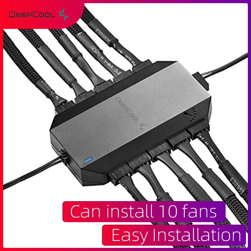 DeepCool FH-4/10 3,5-портовый вентилятор Hub 4-контактный кабель материнской платы Hub PWM для компьютера воздушного охлаждения SATA управление кабелем питания