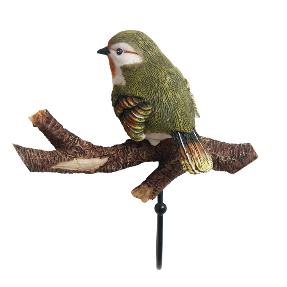 

Creative Resin Bird on Branch Coat Hook Hanging Wall Mounted Single Hook