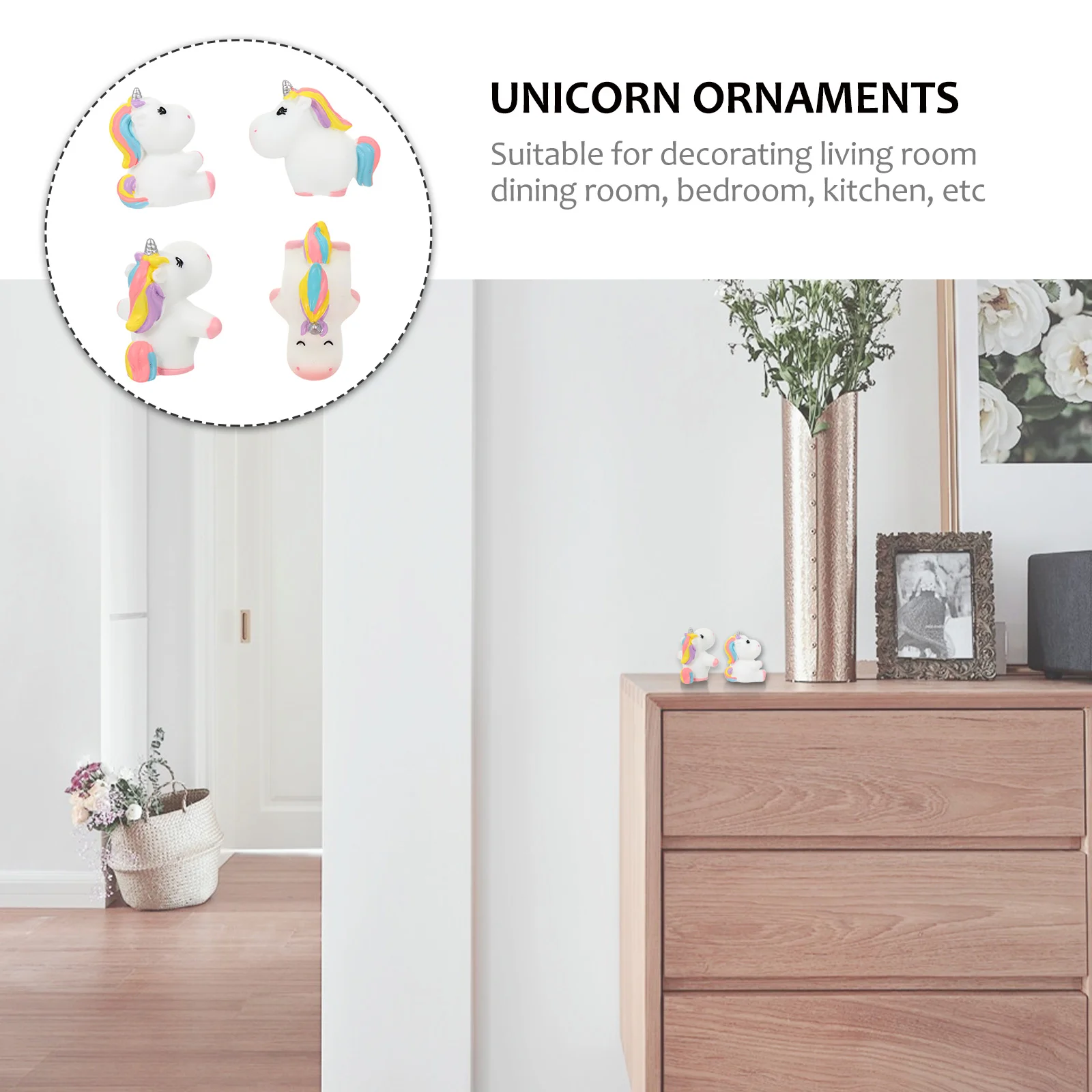 4 шт. украшения в виде единорога миниатюрный аксессуар садовый декор кашпо