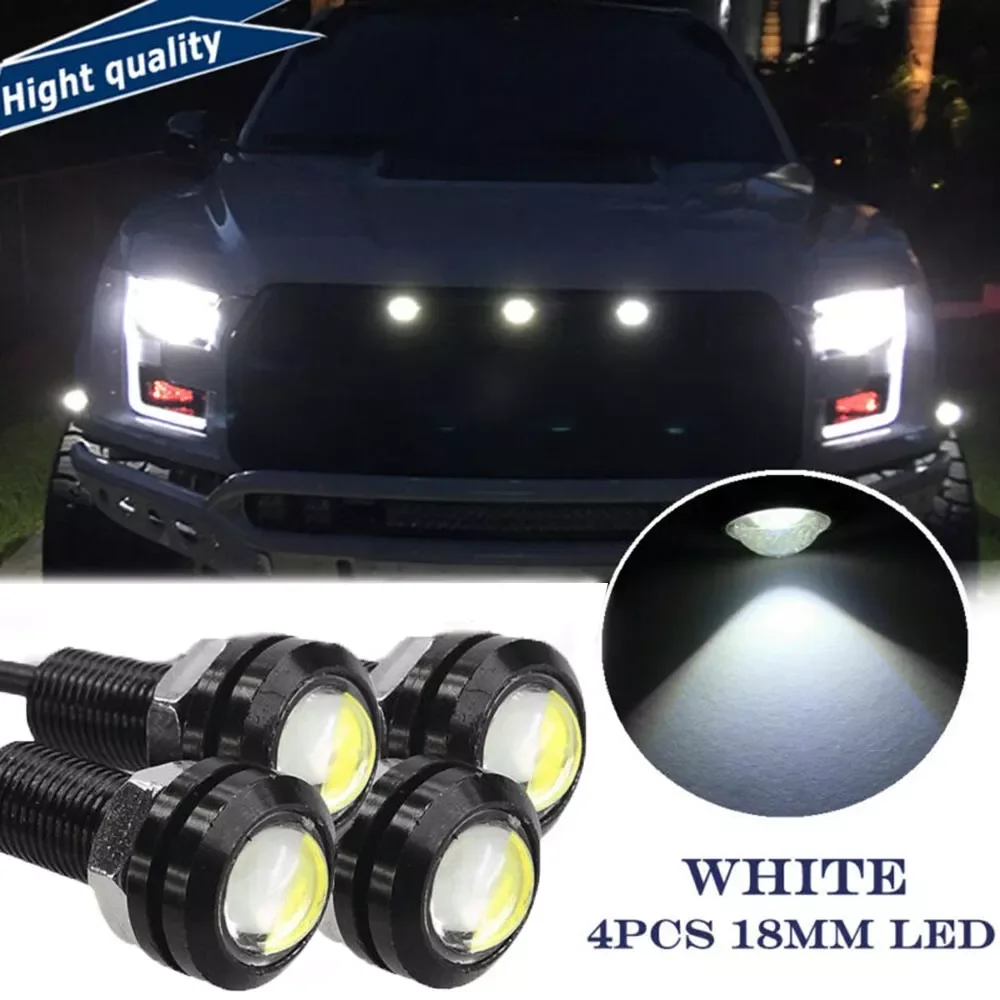 

4 Pcs 12V DC 6000K Amber Grille LED Lights For Truck SUV Ford SVT Raptor Style 4pcs LED White Grille Lighting Kit Universal