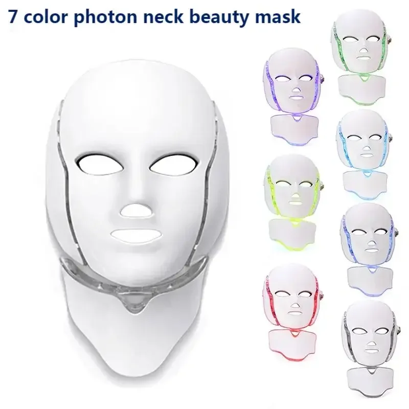 7 групп светодиодный visage avec cou photothérapie masque raxtaissant анти-бутыны косметическое