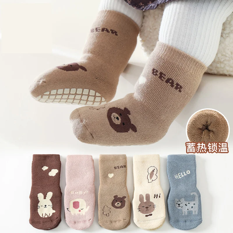 

Kids Children's Socks for Girls Boys Non-slip Cotton Toddler Baby Thickened Terry Socks for Newborns Infant Floor Socks Clothing