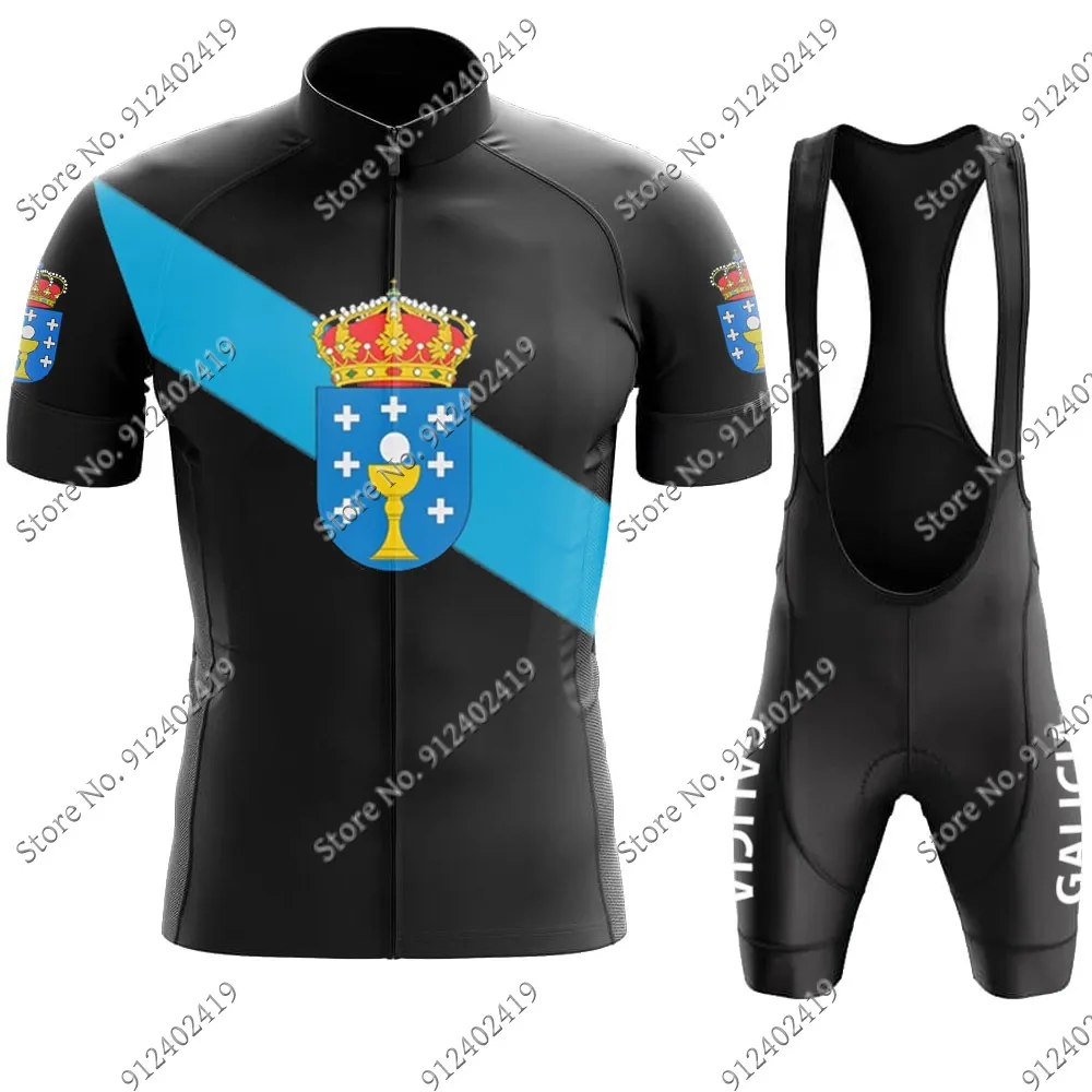 

Коллекция 2022 года, Комплект футболок Galicia Espana для команды, летняя велосипедная одежда, мужская рубашка для шоссейного велосипеда, костюм с ш...