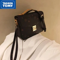 takara tomy hello kitty print distressed large capacity ladies square bag cute messenger bag lock high sense adjustable handbag