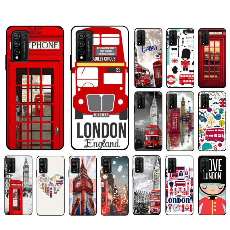 

London Big Ben Telephone Box Phone Case for Huawei Honor 50 30 Pro 10X Lite 20 7A 7C 8X 9X Pro 9A 8A 8S 9S 10i 20S 20lite