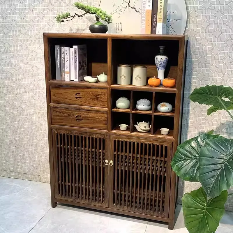 Старый вяз Богу каркас из цельного дерева новый китайский чайный шкаф полка для