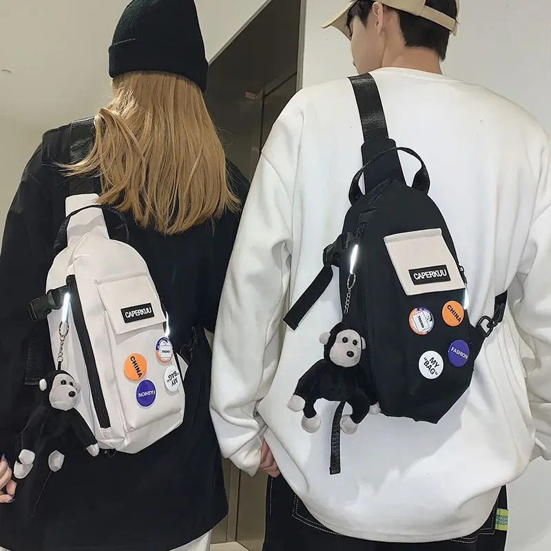 

Qyahlybz Chest Bag Men's Sports Shoulder Bag Casual Waist Bag Female Student Fashion Small Backpack Crossbody Bags