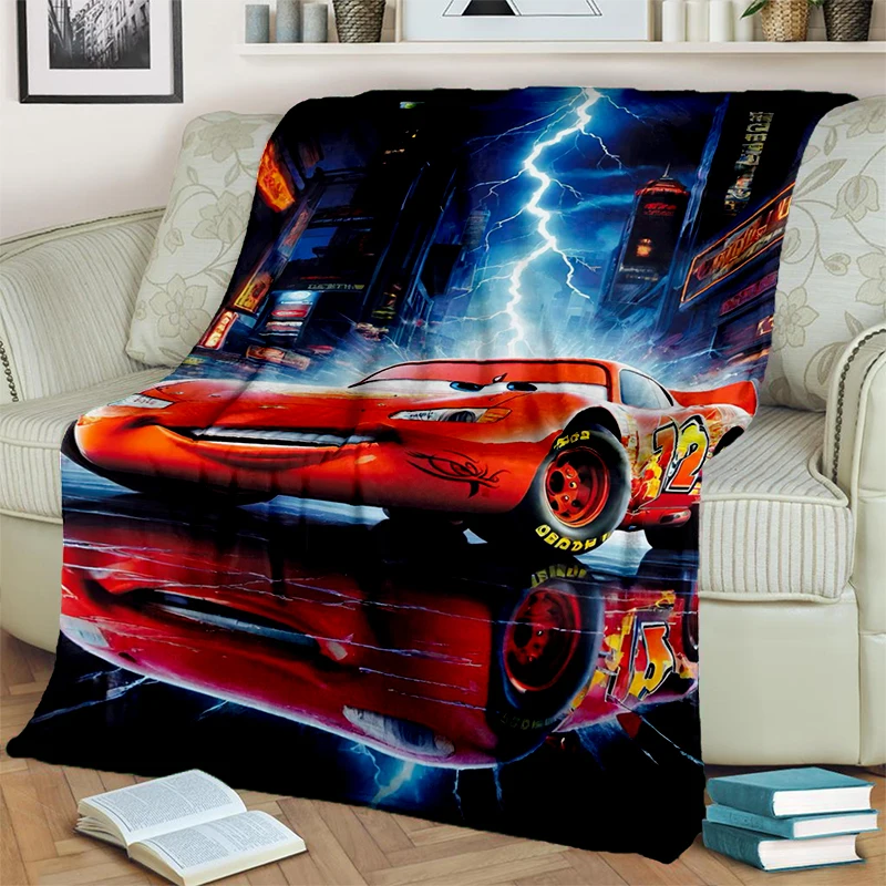 Новинка 2025 мягкое плюшевое одеяло с изображением машинки и молнии McQueen