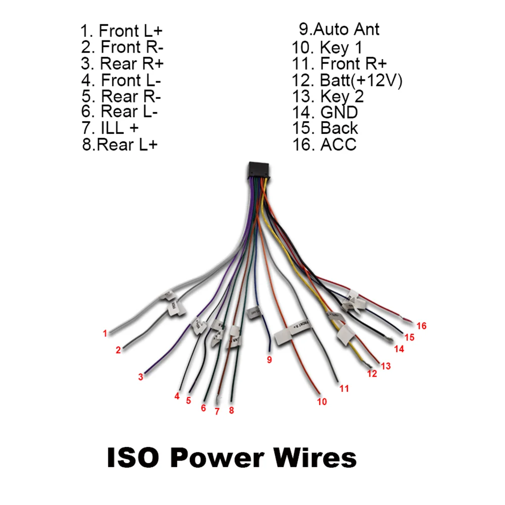 Универсальный автомобильный радиоприемник Hawknavi провода питания совместимые с