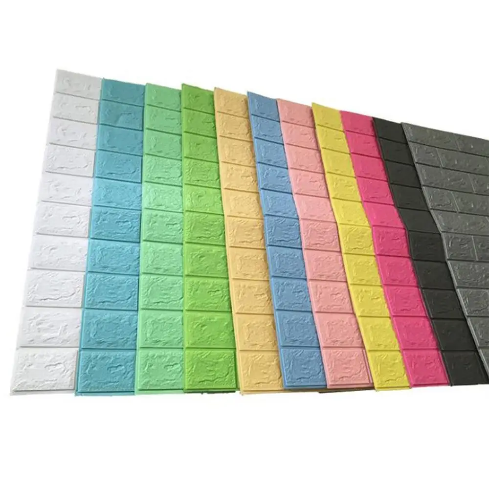 

3D Stickers Retro Simulated Brick For Living Room Bedroom DIY Wall Decor Self Adhesive Waterproof Wall Covering Wallpaper